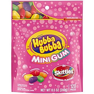 [SnS] $7.48** | 120-Piece Hubba Bubba Minis Sugar Free Bubble Gum (Skittles Flavors) at Amazon