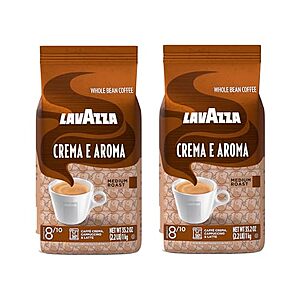 $26.99* | 2-Pack 2.2-Pound Lavazza Crema E Aroma Whole Bean Coffee Blend at Amazon