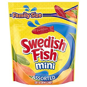 [SnS, AC] $4.96 | 28.8-Oz Swedish Fish Mini Assorted Soft & Chewy Gummy Candy at Amazon