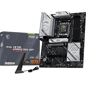 MSI MAG X870E Gaming MAX WiFi 7 AM5 ATX Motherboard $189.99 + Free S&H at Amazon