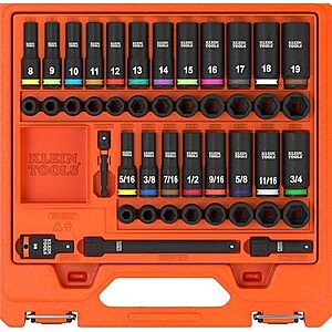 [AC] $116.98** | 44-Pc KNECT 3/8" Deep & Shallow Impact Socket Set (SAE & Metric) at Amazon