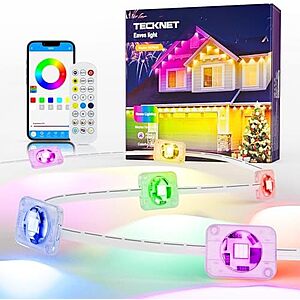 [AC] $23.99* | 100' Tecknet Permanent Smart RGBIC IP67 Outdoor LED Lights at Amazon