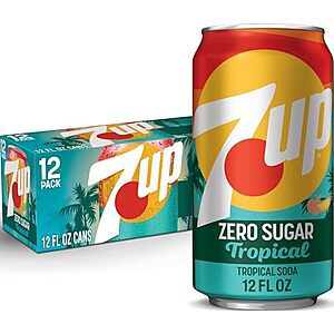 $3.88* | 12-Pack 12-Oz 7UP Zero Sugar Tropical Flavor at Amazon