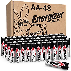 Energizer MAX Alkaline AA Batteries ( 48 -Pack) $19.93
