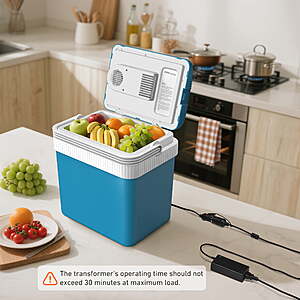 $80 FS Walmart by AstroAI Cooler Car Refrigerator 26 QT/24 L, 12V Car Electric Cooler RV refrigerators RV Freezer Fridge  with 2 Ice Packs, AC/DC