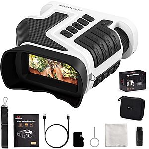 WOSPORTS 4K 48MP Night Vision Goggles, 80X Total Magnification, 1315FT Vision, Rechargeable 5000mAh Battery, IPX Waterproof $69.99