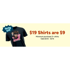 $19 Shirts are $9 Each, Minimum Purchase 2+ at Woot!