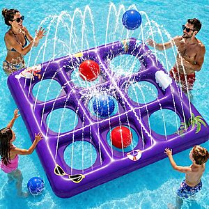 EPN Pool Toys Inflatable Tic-Tac-Toe Floating Game w/ 10 Balls and Pump (56” x 54”) $8.99 + Free S&H w/ Prime or $35+