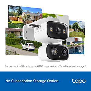 Tapo 2K Indoor/Outdoor Dual Lens Pan/Tilt Wired Security Camera, C246D $54.99