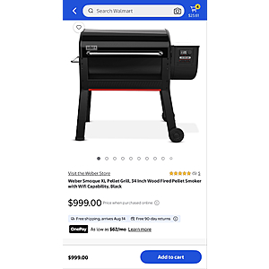 YMMV Weber Smoque XL $521.28