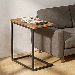 17 Stories Gilsum C-Table End Table with Solid Wood Top and Steel Base $19.99