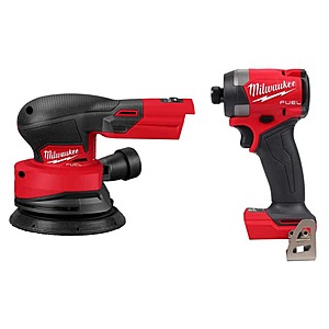 $229: Milwaukee M18 18V Lith-Ion Brushless Cordless FUEL 5 in. Random Orbit Sander w/ 1/4 in. Impact Driver at HomeDepot