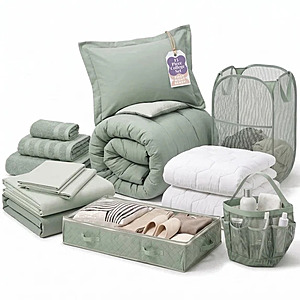 Virtu Twin XL Complete Dorm Bedding Set (Sage Green) $64.99
