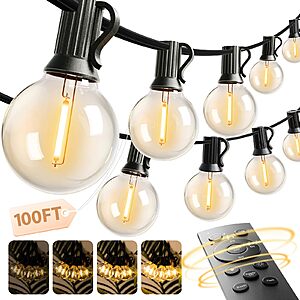 Amazon – addlon 100FT G40 Outdoor String Lights w/ Remote $19.49 w/ Code + Deal