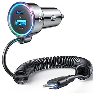 FLYLEAD 72W 3-Port USB-C Car Charger w/ 5ft Coiled Cable & PD36W/QC3.0 $7.01 + Free Shipping w/ Prime or on $35+