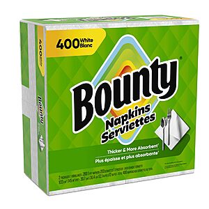 Bounty Paper Napkins, White, 400 Count~$5.74 @ Amazon