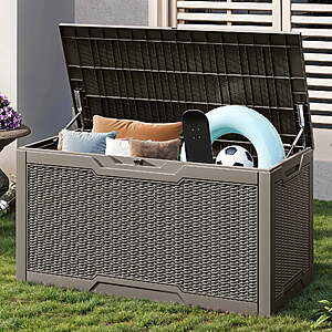 Uforic Lockable 100 Gallon Resin Deck Box(Light Brown/Black) $59.99 + Free S&H at Walmart