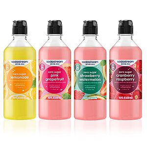 4-Ct 14.9-Oz SodaStream Zero Original Drink Mix Syrup Variety Pack $19.47 w/ S&S + Free Shipping w/ Prime or on $35+