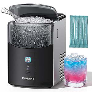 EUHOMY Countertop Nugget Ice Maker, 35lbs/24H Chewable Ice Machine, Self-Cleaning, Quiet Operation, Portable for Home, Office, Bar & RV, Black $169