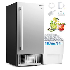 COSTWAY 15" Under Counter Commercial Ice Maker Machine (110Lbs/24H) $400 + Free Shipping