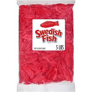 Swedish Fish Soft & Chewy Gummy Candy (5-Pound Bag) $16.09 w/ S&S + Free Shipping w/ Prime or on $35+