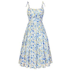 Belle Poque Women's Floral Spaghetti Strap Midi Sundress (Various) $11.99 + Free Shipping w/ Prime or on $35+