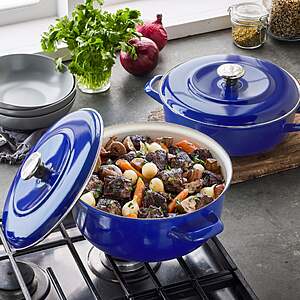 Merten & Storck 5.3-Quart Dutch Oven with Lid, 3.7-Quart Braiser with Lid, 2-pack $119.99 Blue, Cream, Light Gray, Teal free shipping Costco.com