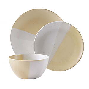 Better Homes & Gardens Yellow Hayes Stoneware 12 Piece Dinnerware Set - $25.33