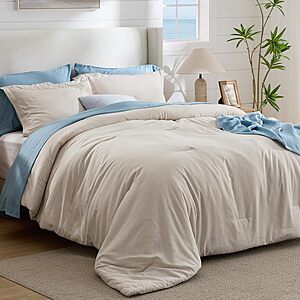 3-Piece Bedsure All Seasons Comforter Set (Queen, Beige Melange) $17.27 + Free Shipping w/ Prime or on $35+