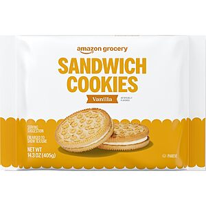 Amazon Grocery, Vanilla Sandwich Cookies, 14.3 Oz~$1.25 After Coupon & S&S @ Amazon