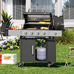 4-Burner JolyDale 49000 BTU Stainless Steel Propane Gas BBQ Grill w/ Side Burner (Stainless Steel) $187.99 + Free Shipping