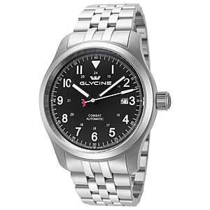 42mm Glycine  Combat Field Automatic Watch on Bracelet $399 + Free S/H