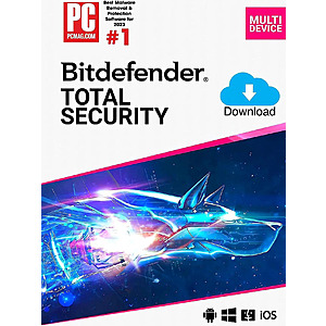 1 Year Bitdefender Total Security 2026 Software (5-Devices/Digital Download) $17