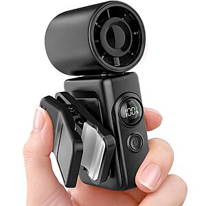 Hotsales 2-in-1 Clip-On & Handheld Portable Fan w/ 180° Adjustable Head & 4 Speeds (Black) $6.99 + Free Shipping w/ Prime or on $35+