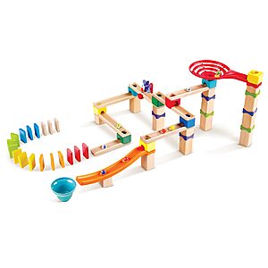 Hape Marble Run Race Track | Wooden DIY Marble Run Set with Dominoes, STEAM Educational Learning Toy, 81 Pieces, for Kids 3 Years+ $26.7