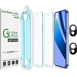 2-Pack amFilm OneTouch Tempered Glass Screen Protectors for Google Pixel 11 Pro, 10 & 9 Series from $4.49 + Free S&H w/ Prime