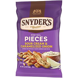 Snyder's of Hanover Sour Cream & Caramelized Onion Pretzels, 11.25 Oz Bag~$3.44 With S&S @ Amazon