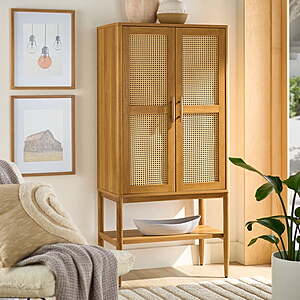Better Homes & Gardens Springwood Caning 2-Door Storage Accent Cabinet (Light Honey) $142 + Free Shipping