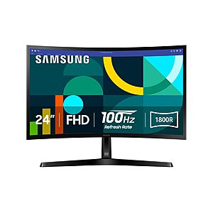 Samsung 24" Essential S3 (S36GD) 1920x1080 FHD 1800R Curved 100Hz LED Monitor $99.99 + Free Shipping