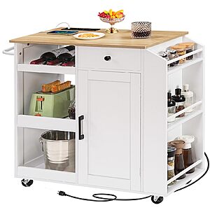 MAHANCRIS Kitchen Island with Power Outlet (4 options) $79.99