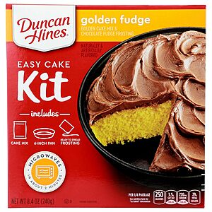 8.4-Oz Duncan Hines Easy Cake Kit Golden Fudge Cake Mix $2.19 w/ S&S + Free Shipping w/ Prime or on $35+