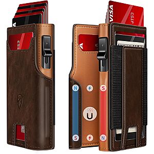 RUNBOX RFID Aluminum Pop-Up Card Holder Wallet w/ ID Window & Cash Slot (2 colors) from $9.49 + Free Shipping w/ Prime or on $35+