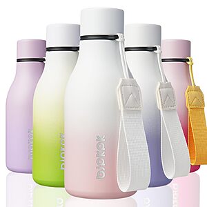 $8.14: BJPKPK 12oz Insulated Water Bottle, Stainless Steel Bottle with Carry Strap