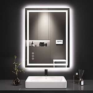 LOAAO 24"X32" LED Bathroom Mirror with Lights, UL Listed - $78.74