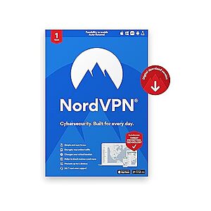 $24.99 | 1-Year NordVPN VPN & Cybersecurity Subscription (10-Device; Digital) at Woot!