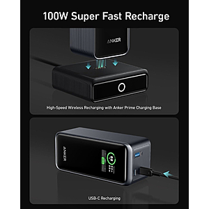 Anker Prime Power Bank 20000mAh 200W Charger + 100W Charging Base Smart Display $109.99