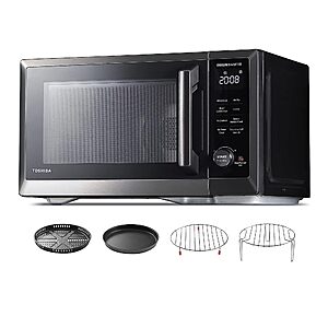 TOSHIBA Countertop Microwave Oven Air Fryer Combo, Inverter, Convection, Broil, Speedy Combi, Even Defrost, Humidity Sensor, Mute Function, 1.0 cu.ft/30QT, 1000W $279.96