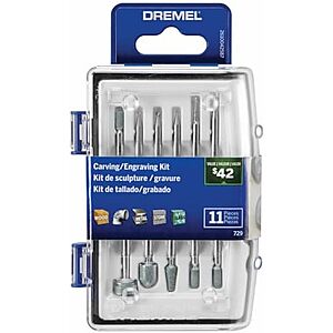 [AC] $8.99** | 11-Pc Dremel Diamond Grit Carving & Engraving Rotary Accessory Kit at Amazon