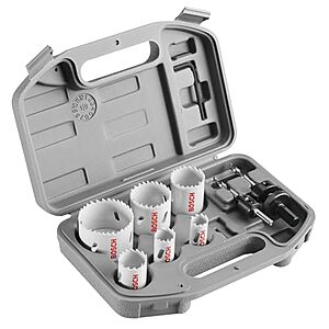 [AC] $33.74** | 9-Piece Bosch General-Purpose Bi-Metal Hole Saw Kit (HSBIM9) at Amazon