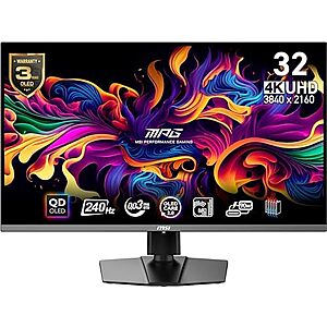 [AC] $699.99* | 32" MSI MPG 321URX 4K QD-OLED 0.03ms 240Hz Gaming Monitor at Amazon